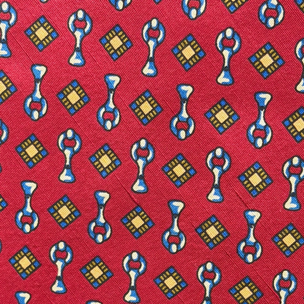 Botticelli Vintage Silk Tie - Equestrian Snaffle Bit